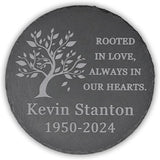 Memorial Garden Stone, VAPCUFF Memorial Stone, Personalized Memorial Gifts Sympathy Gifts for Loss of Loved One Bereavement Gift for Loss of Father Mother - Rooted in Love Always in Our Hearts - Round