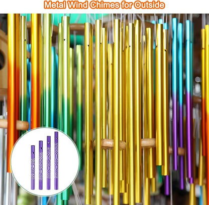 M METERXITY 24-Pack Wind Chime Tubes, 4 Sizes Aluminum Metal Wind Bell Empty Tubes for Outside/Adults Arts and Crafts/DIY [Purple]