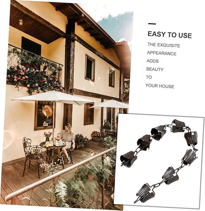 1m Antique Finish Decorative Rain Chain Chain Gutter Hangers Replacement Chimes Cups for Garden