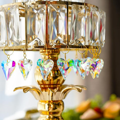 12pcs AB Coating Crystal Heart Prism Suncatcher, Heart Prisms Rainbow Maker, Window Sun Catcher Crystals Hanging Pendant for Garden Home Wedding Christmas Decor(27mm)