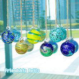VCUTEKA Hanging Garden Gazing Ball, Hand-Blown Glass Witch Ball for Outdoor Garden Décor, 6pcs 3" Colorful Swirl