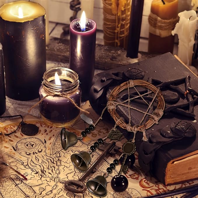 Charniol Witch Bells DIY Kit for Door Knob for Protection Witch Bell Witchy Decor Hanging Witchcraft Decorations Witches Wind Chimes