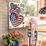 AVOIN colorlife God Bless America 4th of July Patriotic Garden Flag 12x18 Inch Double Sided Outside, American Stars and Stripes Memorial Day Yard Outdoor Decoration