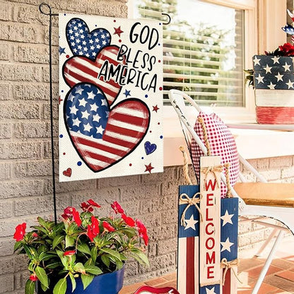 AVOIN colorlife God Bless America 4th of July Patriotic Garden Flag 12x18 Inch Double Sided Outside, American Stars and Stripes Memorial Day Yard Outdoor Decoration
