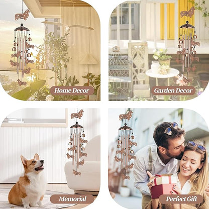 Corgi Gifts for Corgi Lovers, Wind Chimes for Outside, Corgi Decor, Wind Chimes Outdoors, Memorial Housewarming Gifts for Dog Lovers, Garden Yard Décor