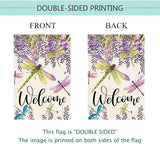 Baccessor Spring Summer Flower House Flag Wisteria Dragonfly Floral Welcome House Flag Burlap Double Sided Vertical Seasonal Farmhouse Wedding Yard Outdoor Decoration 28 x 40 Inch (Large)