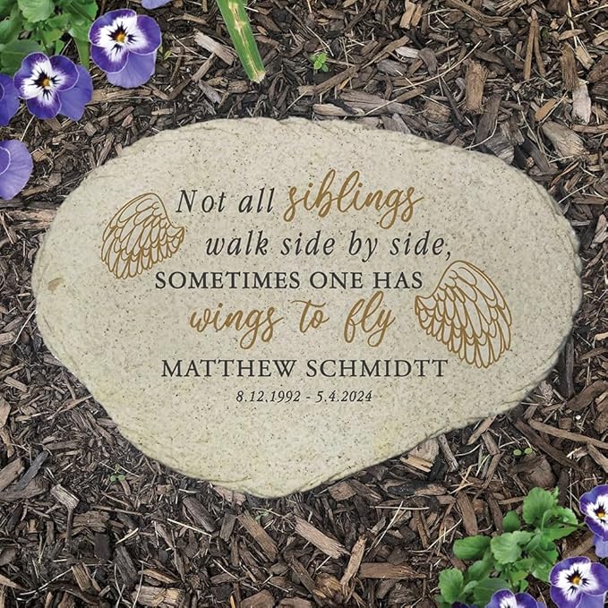 GiftsForYouNow Personalized Sibling Memorial Flat Garden Stone
