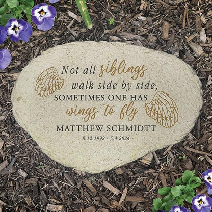 GiftsForYouNow Personalized Sibling Memorial Flat Garden Stone