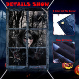 Halloween Window Decorations Spooky Blood Ghost- Halloween Party Hanging Decor, Curtains & Cover for Outdoor Indoor Door Yard Porch Wall Holiday, 32" x 47"
