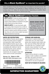 Airmax Pond Dye Packets Black DyeMond Colorant for Large Pond & Lake, Beneficial UV Blocking Color Concentrate, Maintain Clean & Clear Water, Fish, Bird & Animal Safe, 2 Soluble Packets