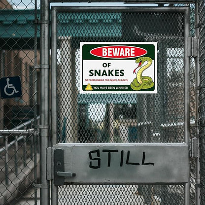 Funny Beware of Dog Sign Private Property No Trespassing Warning Signs, Beware of Snakes, Yard Sign Garage Farm Garden Wall Decor Sign Plaque Outdoor for Home Fence 8 X 12 Inches