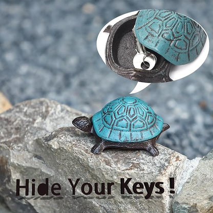 Cast Iron Turtle Hidden Key Holder for Outside