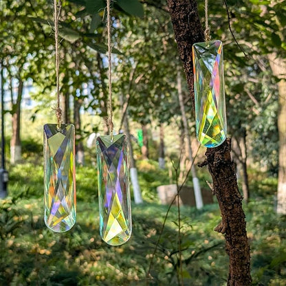 Crystal Prism Suncatcher DIY, 3pc Rectangular Prism Sparkling suncatchers for Windows Hanging, Car, Garden & Home Décor