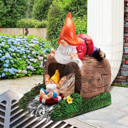 Garden Statue for Gutter/Downspout Extension Decoration, 4 * 3" Outdoor Extender Statues, Gnome Outdoor Decor