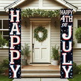 4th of July Porch Banners 71x12 Inch Patriotic Independence Day Decorations Red White Blue Hanging Door Signs American Flag Stars Stripes Outdoor Home Decor Memorial Day Party Supplies