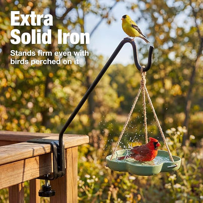 Kingsyard 2 Pack Middium Heavy Duty Deck Hook - 10 inch Metal Deck Railing Hooks for Hanging Bird Feeders, Planters, Suet Baskets, Lanterns, Wind Chimes
