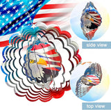 3D Eagle Wind Spinner, America 250 Independence Anniversary Patriotic Decor, USA Flag Bald Eagle Design, 12In Metal Hanging Wind Sculpture for 4th of July, Memorial Day, National