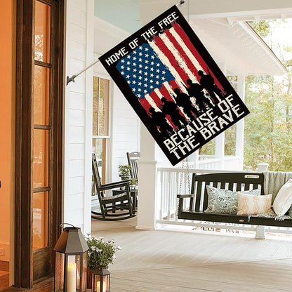 AVOIN colorlife Memorial Day Patriotic House Flag 28x40 Inch Double Sided, Veteran USA flag 4th of July Independence Day Yard Outdoor Flag