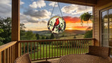 Stained Glass Window Hanging Ornament, The Red Bird Stopped on The Branch 6.3 Inches Suncatcher for Window Home Decor Bithday Christmas Monther's Day Gifts for Women Men and Mom