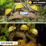 pearlstar Solar Outdoor Statues Turtle on Log Yard Decor Waterproof Figurine Light Garden Decorations Lawn Ornaments for Patio Backyard Gift for Mom Woman Grandma Lovers
