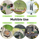Upgraded 180”Heavy Duty Metal Hanging Chains with Hanging Basket Hooks Set for Planters,Birdcage,Birds Feeder,Grow Lights,Lanterns,Billboards,Wind Chime and Ornaments,Chain Hooks DIY,Black