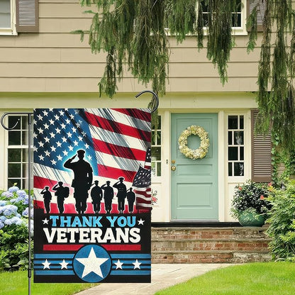 BlissYard Thank You Veterans Garden Flag Decorative Yard Banner Seasonal Flag for Outdoor Outside Decor Party Decoration American Patriotic Yard Memorial Day Independence Day Farmhouse Decorations