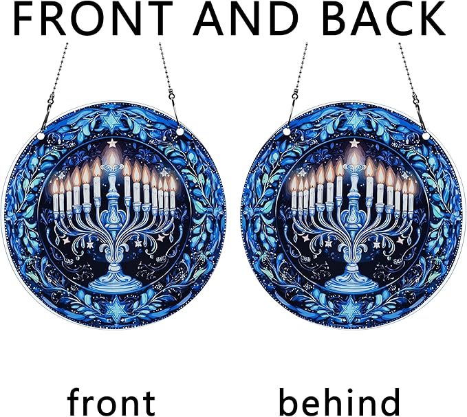 Hanukkah Ornaments Colorful Window Hanging Decorations Home Wall Decor for Indoor Outdoor