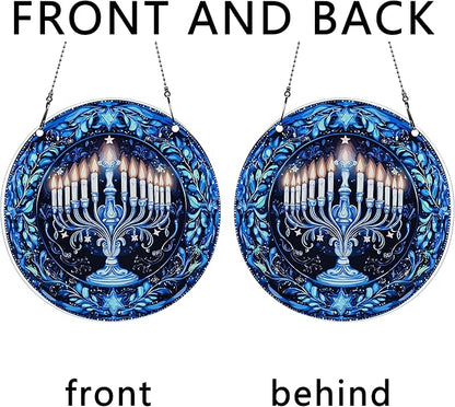 Hanukkah Ornaments Colorful Window Hanging Decorations Home Wall Decor for Indoor Outdoor