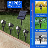 T-SUNUS Solar Christmas Spotlight Outdoor Warm White 3000K, 4-in-1 Spot Lights IP65 Waterproof 9.8ft Cable 5W Separated Panel, Auto On/Off for Garden Flag Tree Patio Yard Driveway Pathway Halloween