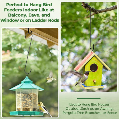 Large Garden S Hooks, 16 Inches Long Plant Hangers Outdoor, Metal Plant Hooks for Hanging Planters, Flower Baskets, Pots, Bird Feeders and Festival Decorations (SSL6)