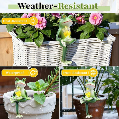 Garden Frog Statues – Funny Outdoor Figurines for Yard, Patio, Lawn, Indoor Decor – Cute Animal Ornaments & Plant Hangers – Birthday for Women (3 Pack)
