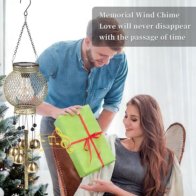 Solar Chimes Outdoor Waterproof,Hanging Solar Lantern Windchimes Outdoors or as a Commemorative Wind Chime. It is Applicable for Decoration on Balconies, porches, and courtyards