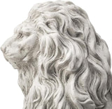 Glitzhome Guardian Sitting Lion Garden Statue MGO Outdoor Decoration, 20.75" H, White