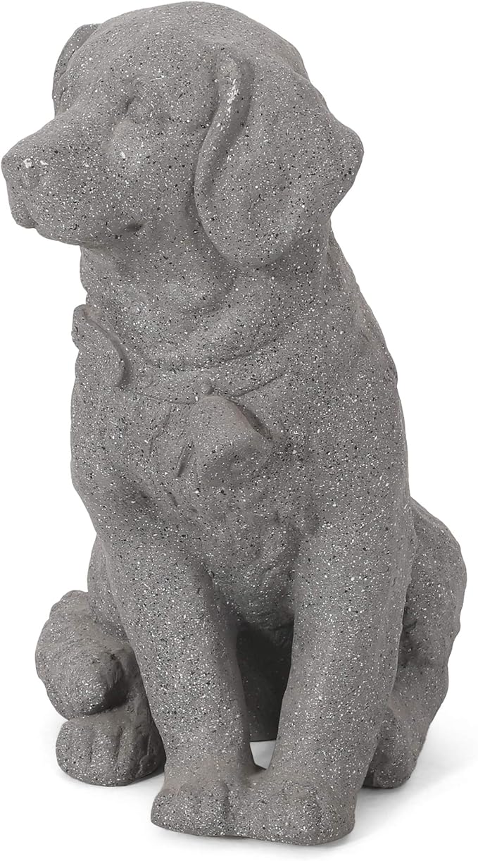 Christopher Knight Home Bluffton Outdoor Dog Statue, Stone Gray