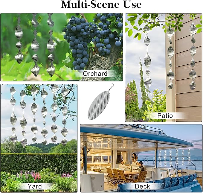 Bird Deterrents for Outside Patio, Bird Scare Devices Set Highly Reflective 3D Wind Spinners Outdoor Garden Decor, Bird Reflectors to Keep Birds Away Window Roof Yard Orchards Deck 9 Discs 3 Pcs