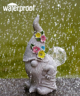 Qeeman Garden Decor Gnome Blow Bubbles: Outdoor Decorations Yard Art Statues for Patio Balcony Lawn Figurine - Gifts for Mom Grandma