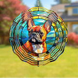 French Bulldog Wind Spinner Pet Dog Memorial Gifts, Vibrant 3D Kinetic Metal Hanging Outdoor Garden Decor, Frenchie Gifts for Dog Lovers, 8" Wind Sculptures for Patio, Porch, Yard Art (Frenchie 5)