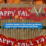 Probsin Happy Fall Banner 120"x 20" Decorations Outdoor Thanksgiving Decor Autumn Party Supplies Maple Leaves Happy Fall Y'all Holiday Harvest Welcome Hanging Backdrop for Garden Fence Yard Lawn Porch