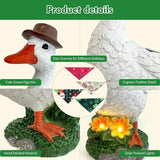 HONGLAND Solar Porch Goose Garden Statue with Glowing Flower, 10" Solar Duck Decorative Figurine for Outdoor Lawn Patio Yard Backyard Porch Ornaments - Unique Gift for Women