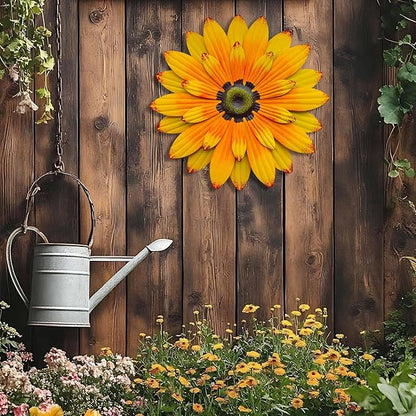 AHYS Metal Flowers Wall Decor Indoor Outdoor Metal Wall Art for Home Farmhouse Living Room Bedroom Bathroom Garden Decorations - Sunflower