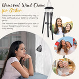 Memorial Gifts for Loss of Sister, 25''Memorial Wind Chimes of Sympathy Gifts for Loss of Sister,Condolence/Bereavement/Remembrance Gift,Windchimes in Memory,Funeral Decor for Garden Outside,Black
