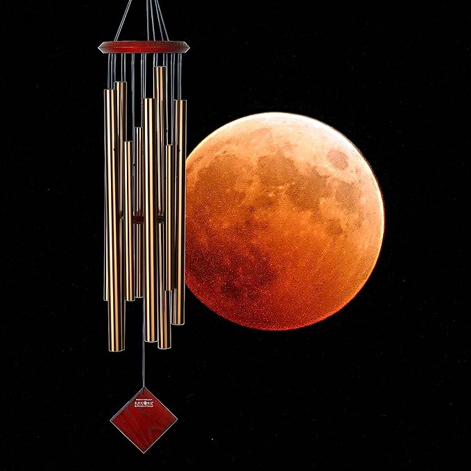 Woodstock Wind Chimes of the Eclipse Chimes for Outside, 40" Bronze Large Deep Tone Chime Décor for Outdoor Garden, Patio, Porch, Encore Collection
