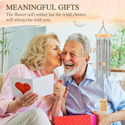 50th Anniversary Wind Chimes, Gifts for 50 Year Wedding Anniversarie Couple Parents, Happy 50th Anniversary Decorations, 25.5inch, Love Bird