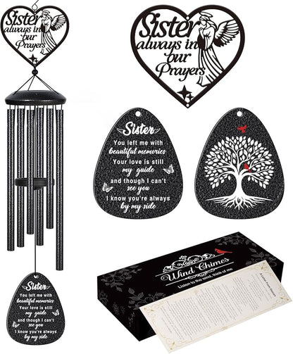 Memorial Gifts for Loss of Sister, Prayer Angel Sympathy Wind Chimes, Loss of Sister Sympathy Gift - A Gift to Express Condolence, Bereavement, Comfort, Remembrance and Healing