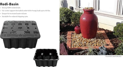 EasyPro RBH29 29 Inch Redi-Basin Pond Reservoir for Water Features, Fountains, Bubbling Rock & Garden Statues, Heavy Duty Pond Basin with 30 Gallon Capacity
