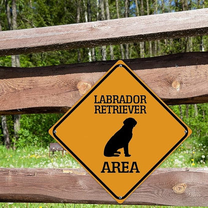 Labrador Retriever Crossing Xing Sign Beware of Dog Metal Sign Labrador Retriever Warning Sign Crossing Zone Sign for Farm Yard Front Door Indoor Outdoor Street Sign 15x15in