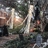 Halloween Witch Windsock 2 PC Outdoor Hanging Decoration for Home Yard Lightweight Sturdiness Polyester Fabric Windsock Flag Fall Thanksgiving Decor