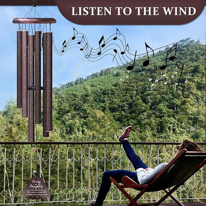 Mothers Day for Daughter Gifts from Mom, Best Daughters Ever 32" Wind Chimes, Birthday Gifts for Daughter, Christmas Birthday Presents for Her from Dad, Daughters Graduation Gift Ideas