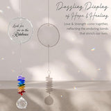 Glass Ornament Suncatcher - Look for Me in The Rainbows - Sympathy Gift for Loss of Loved One - Grief Gifts - Heaven Keepsake - Mother's Day for Mom Dad Sisters Brothers