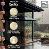 Rain Chains Direct - Square Link Rain Chain - 8.5 FT - Durable Milled Aluminum - Premium Rain Chains for Gutters